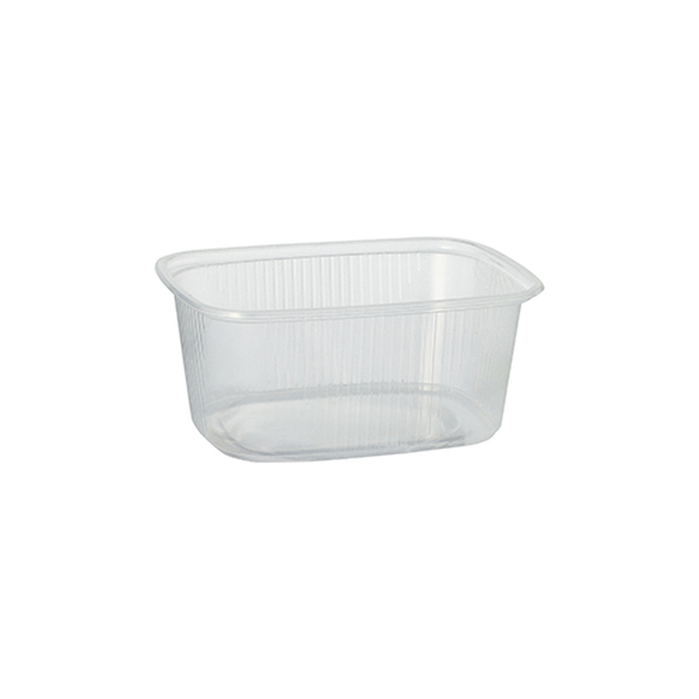 Papstar Verpackungsbecher, PP eckig 250 ml 4,9 cm x 8,1 cm x 10,8 cm transparent