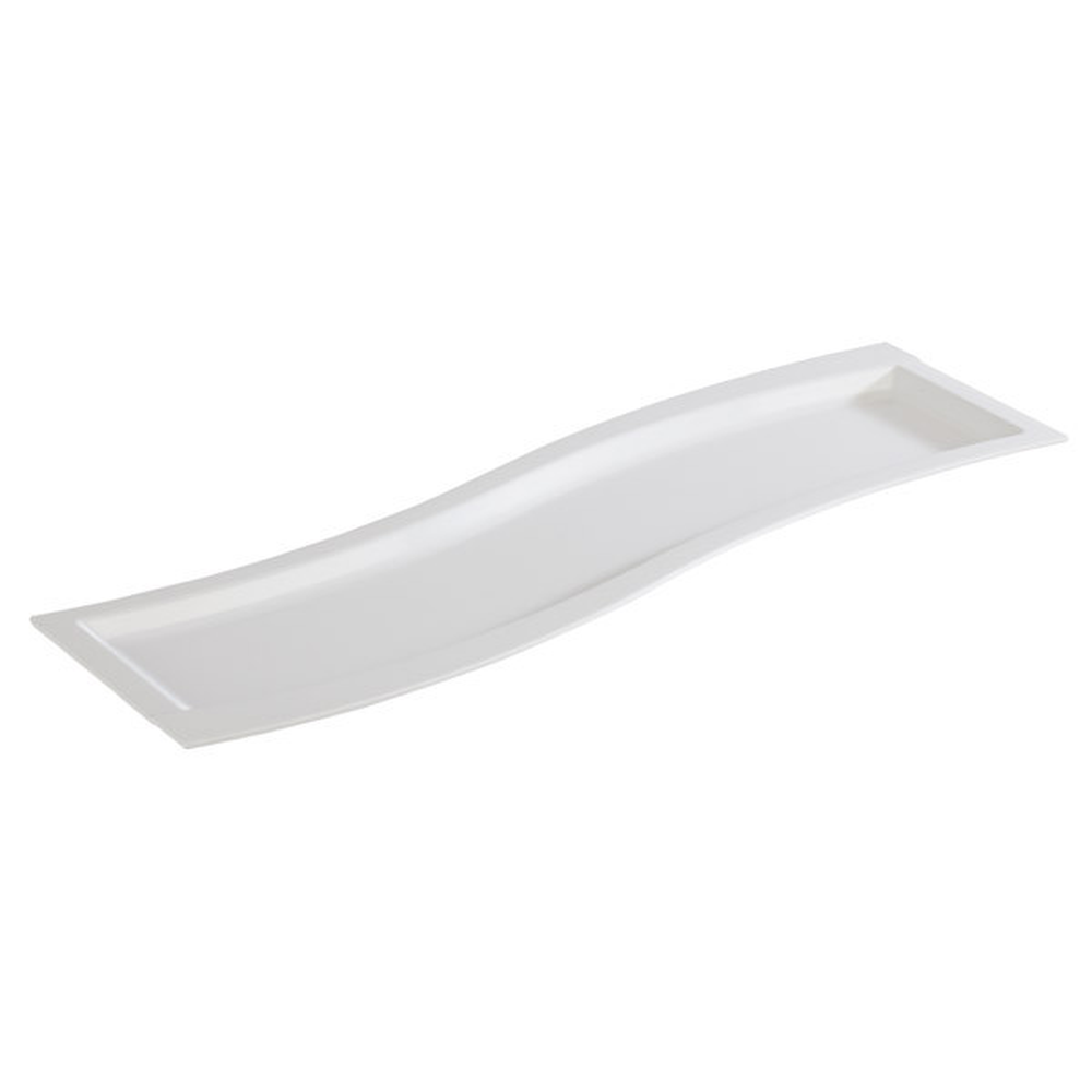 APS GN 2/4 Tablett -SINUS- 53 x 16,2 cm, H: 2 cm , Melamin, weiß