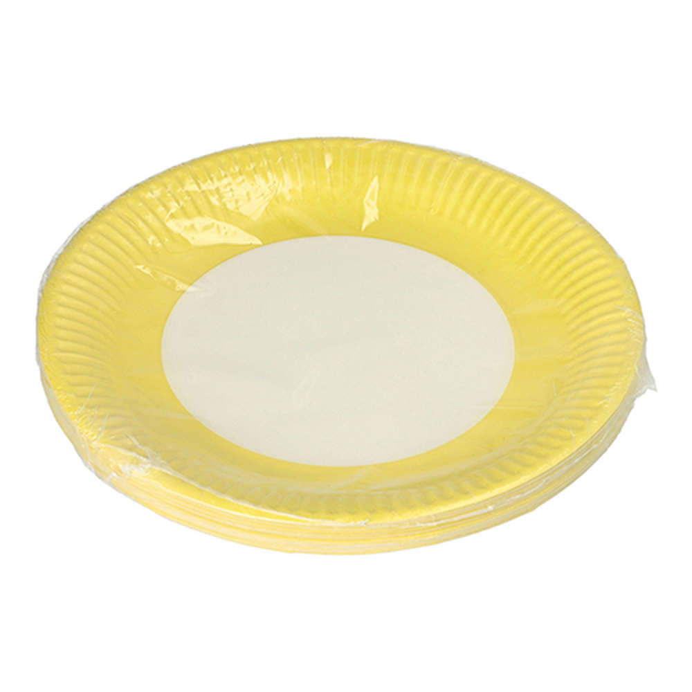 Papstar Teller, Pappe rund Ø 23 cm gelb