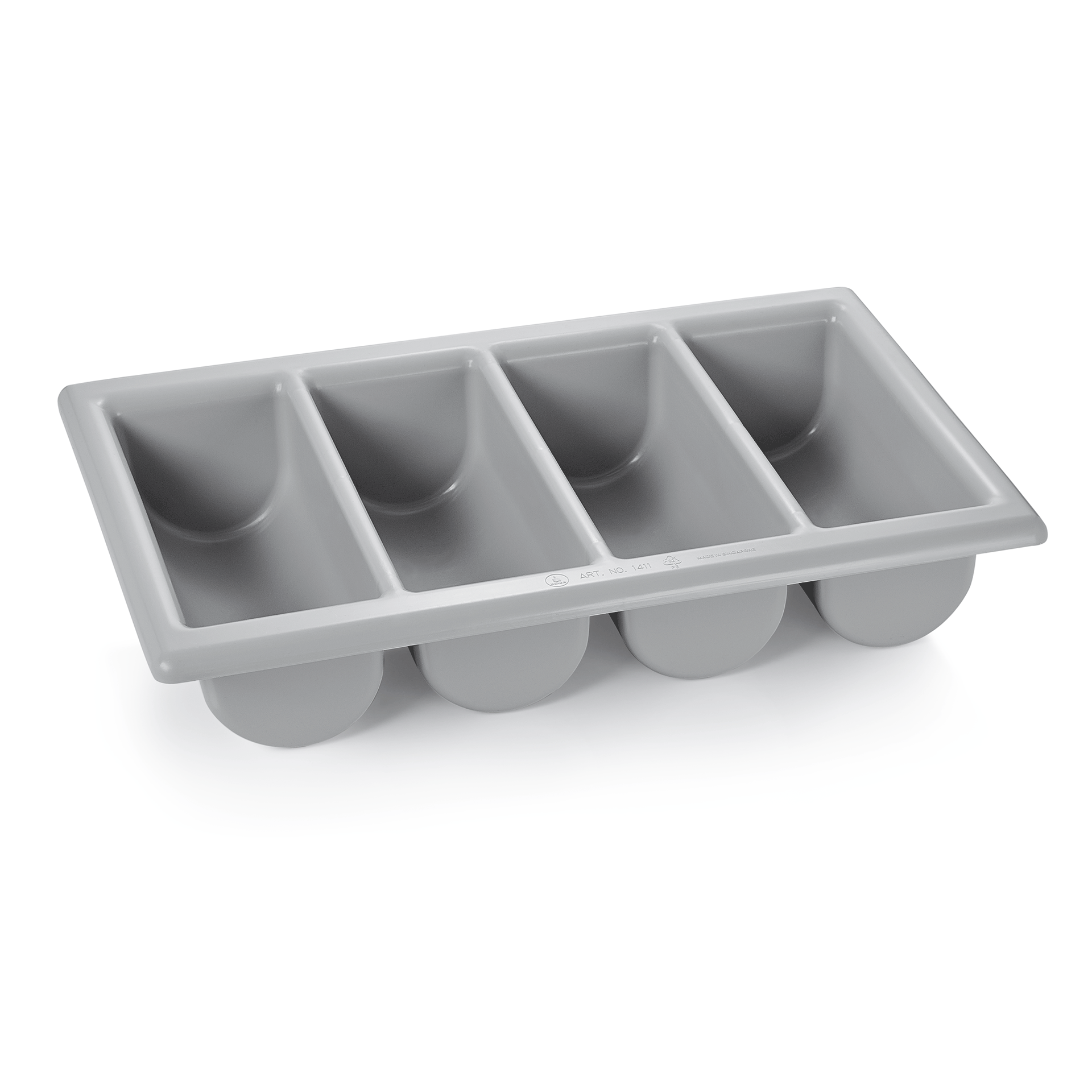 WAS Besteckkasten GN 1/1 mit 4 Einteilungen, grey, Polyethylen