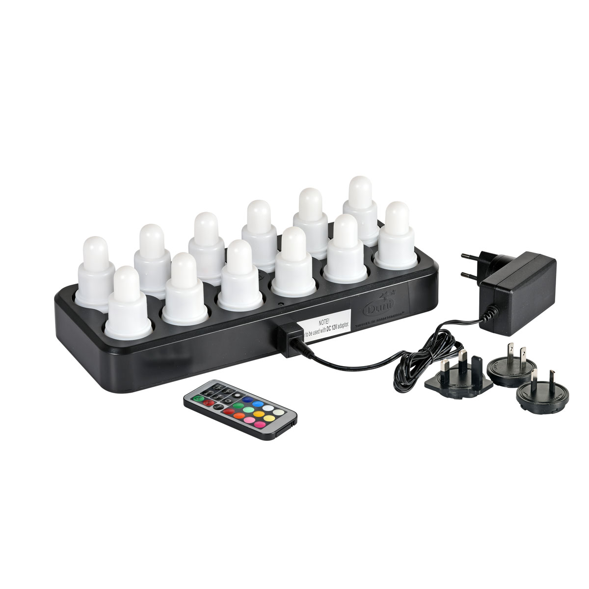 Duni LED Sets wiederaufladbar 12er 70 x Ø 40 mm warm white & multicolour