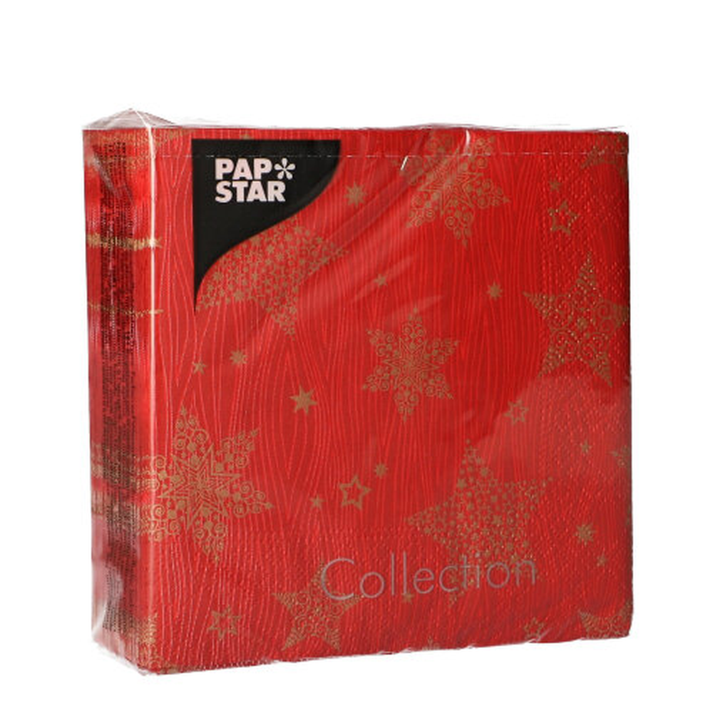 Papstar Servietten, 3-lagig 1/4-Falz 25 cm x 25 cm "Christmas Shine"