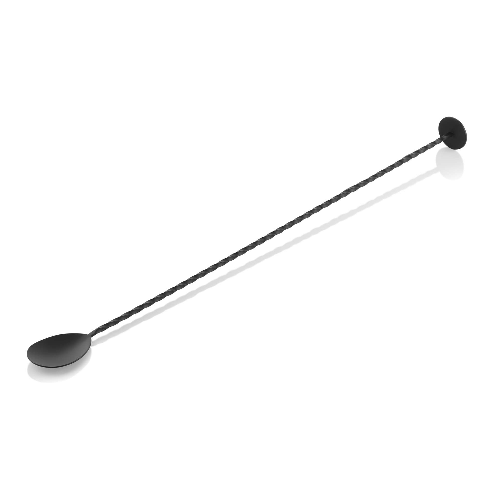 WAS Barlöffel Twisted NOCTURN, mit Stößelende, 40 cm, schwarz matt, Chromnickels