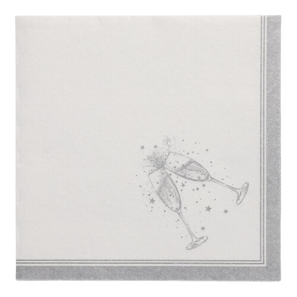 PAPSTAR Servietten ROYAL Collection 1/4-Falz 40 cm x 40 cm silber Festivi