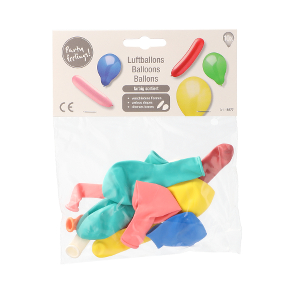 Papstar Luftballons farbig sortiert "verschiedene Formen"