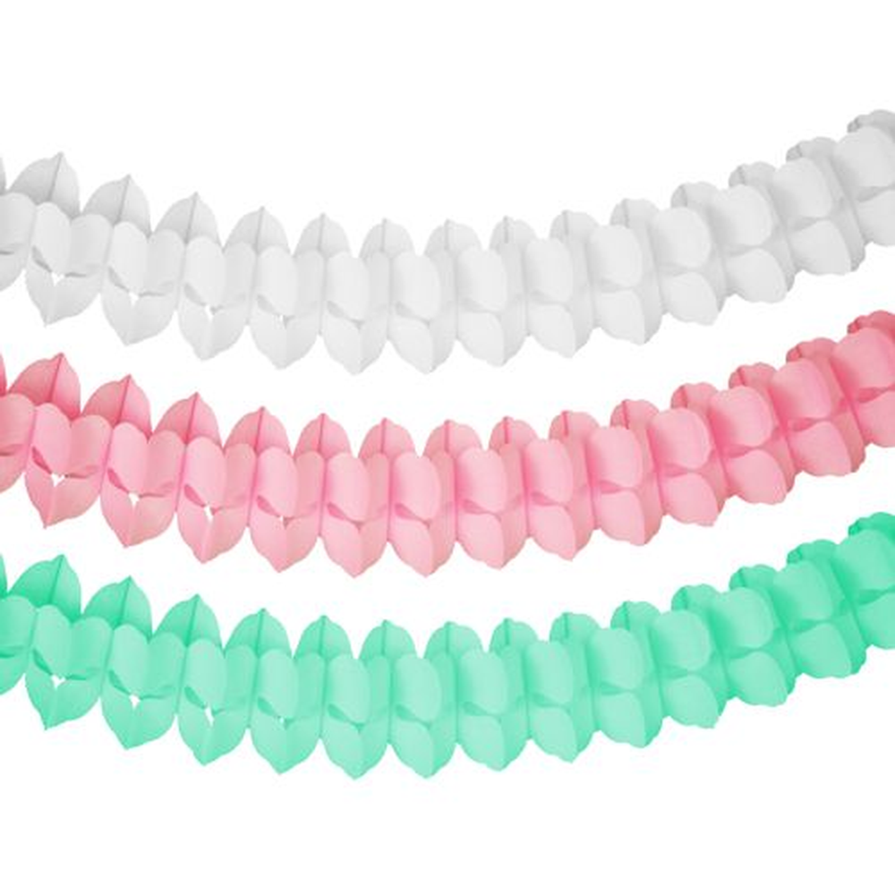 Papstar Girlande, Papier Ø 16 cm · 3,65 m farbig sortiert "Pastel"
