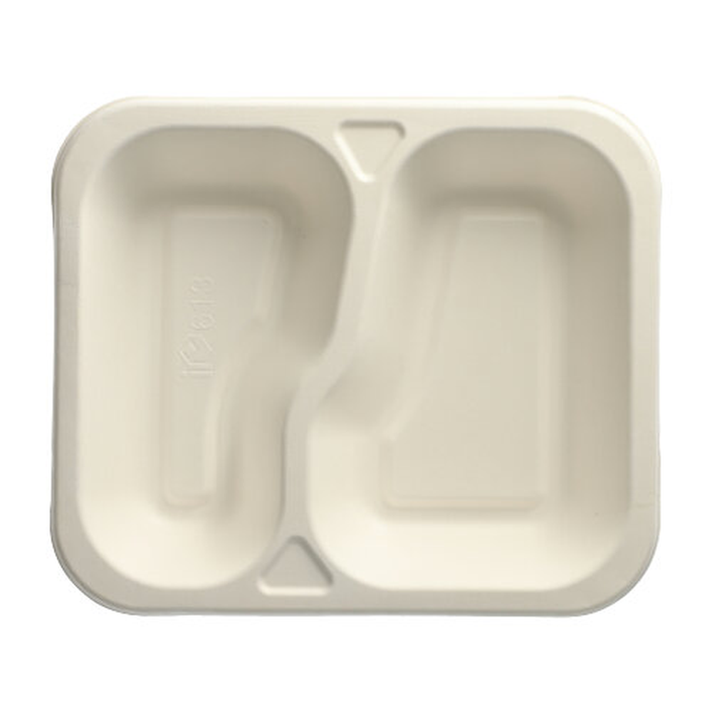 PAPSTAR Siegelschalen Zuckerrohr 2-geteilt 1000 ml 4,2 cm x 21,2 cm x 25 cm
