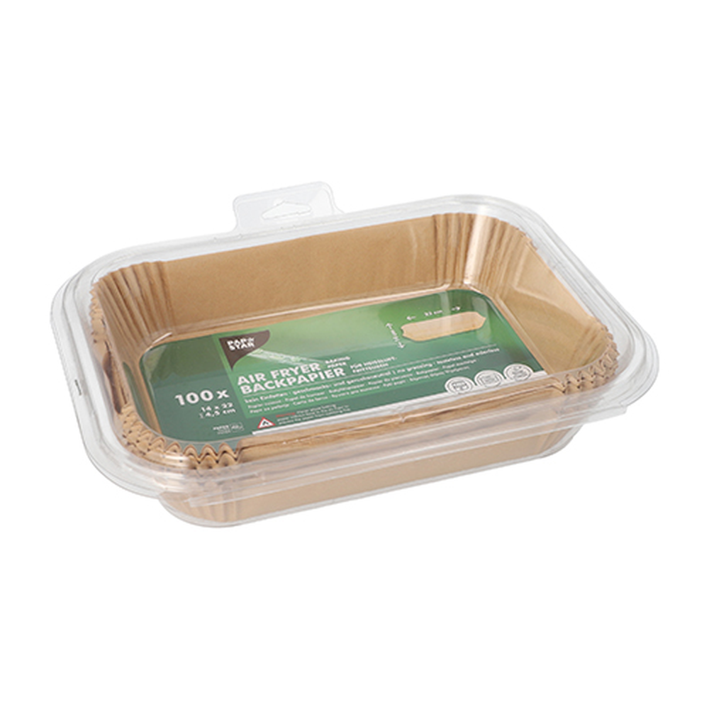 Papstar Backpapiere 22 cm x 14 cm x 4,5 cm braun für Heißluftfritteusen