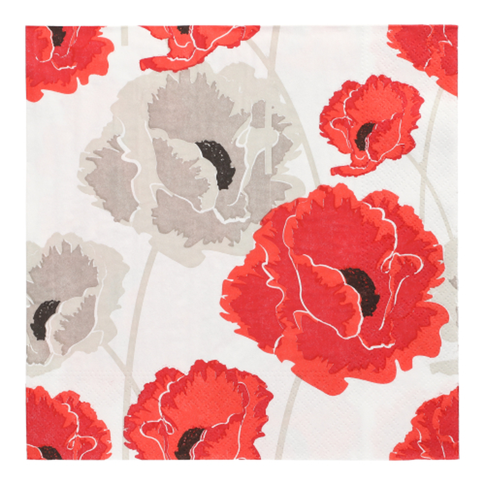 Papstar Servietten, 3-lagig 1/4-Falz 40 cm x 40 cm "Poppy"