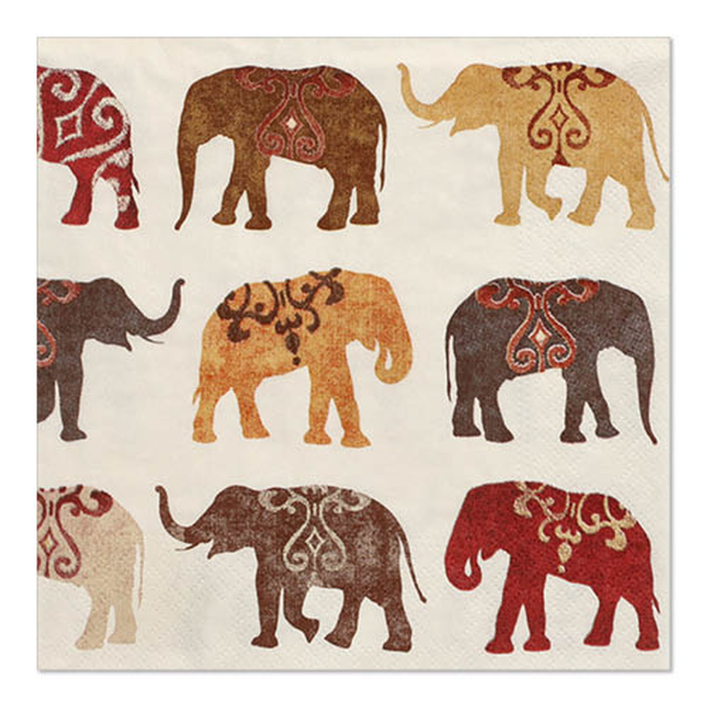 Papstar Servietten, 3-lagig 1/4-Falz 33 cm x 33 cm "Elephants"