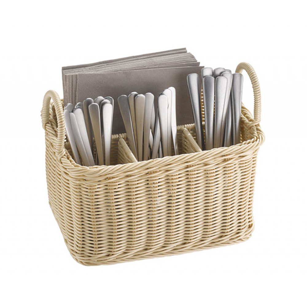 APS Besteck-Korb -ECONOMIC- 26 x 18 cm, H: 15 cm , Polypropylen, beige