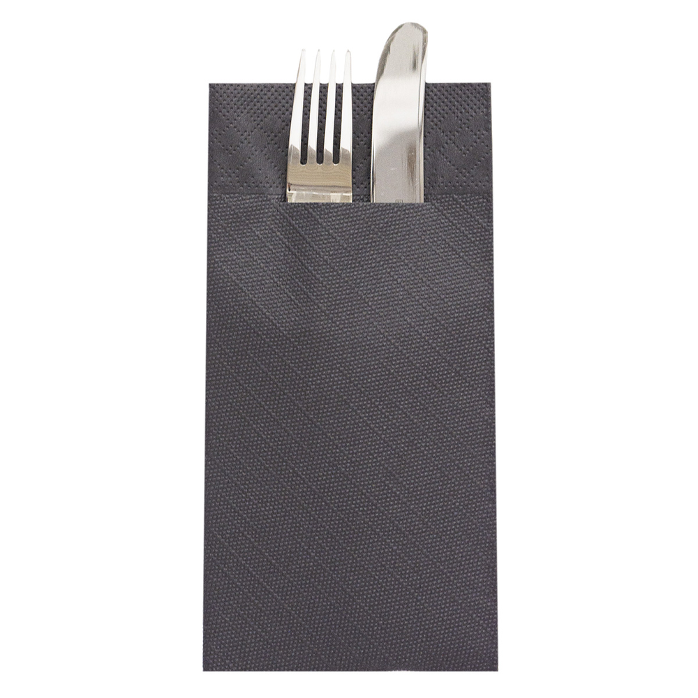 Mank Pocket-Napkins Basic schwarz 40 x 40 cm 1/8 Falz