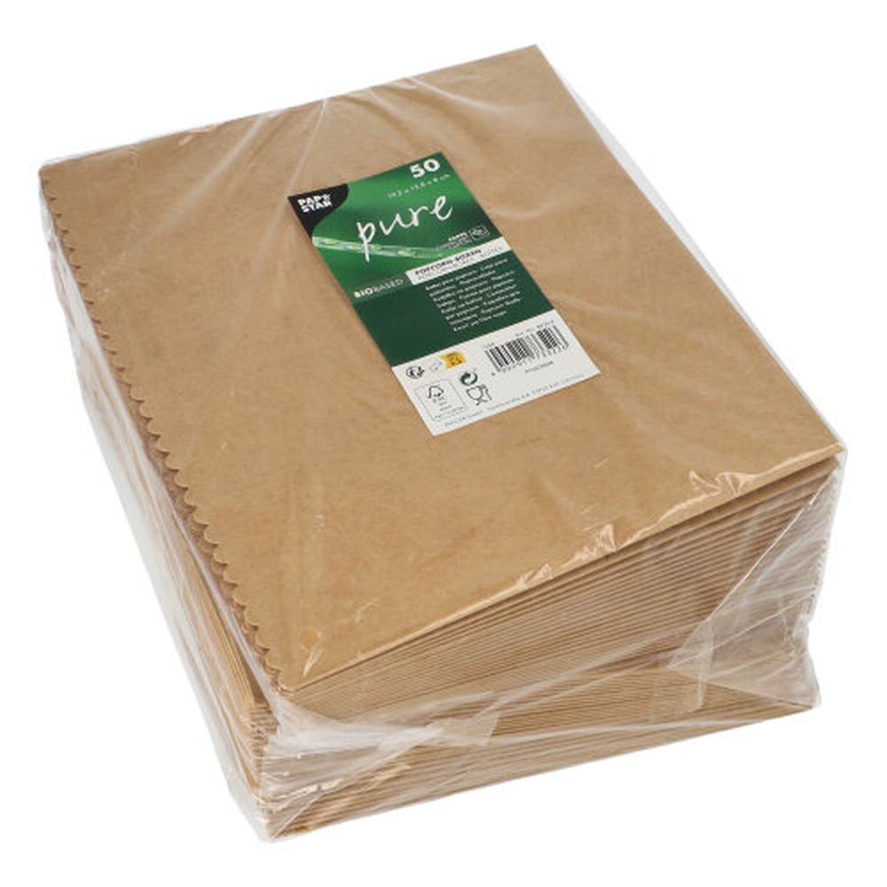 PAPSTAR Popcorn-Boxen Pappe pure eckig 2400 ml 19,2 cm x 15,8 cm x 8 cm bra