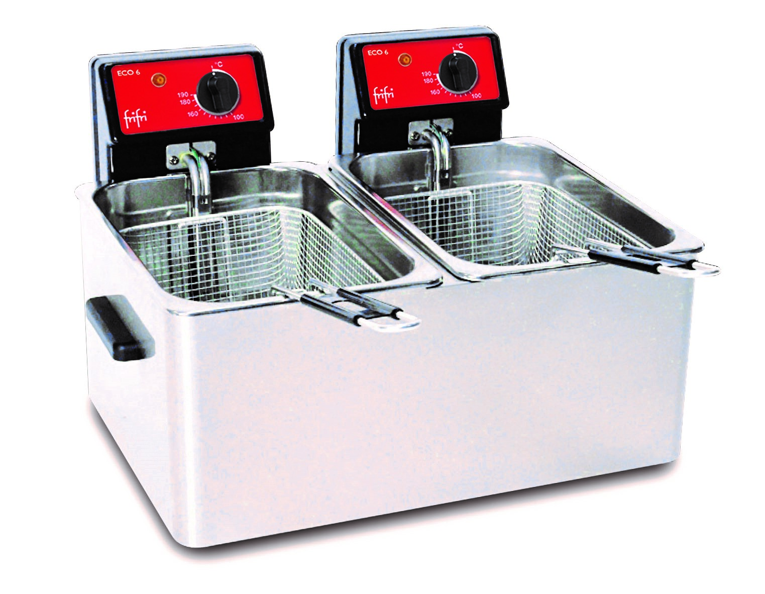 FriFri ECO 6 + 6 Doppelbecken-Tischfriteuse