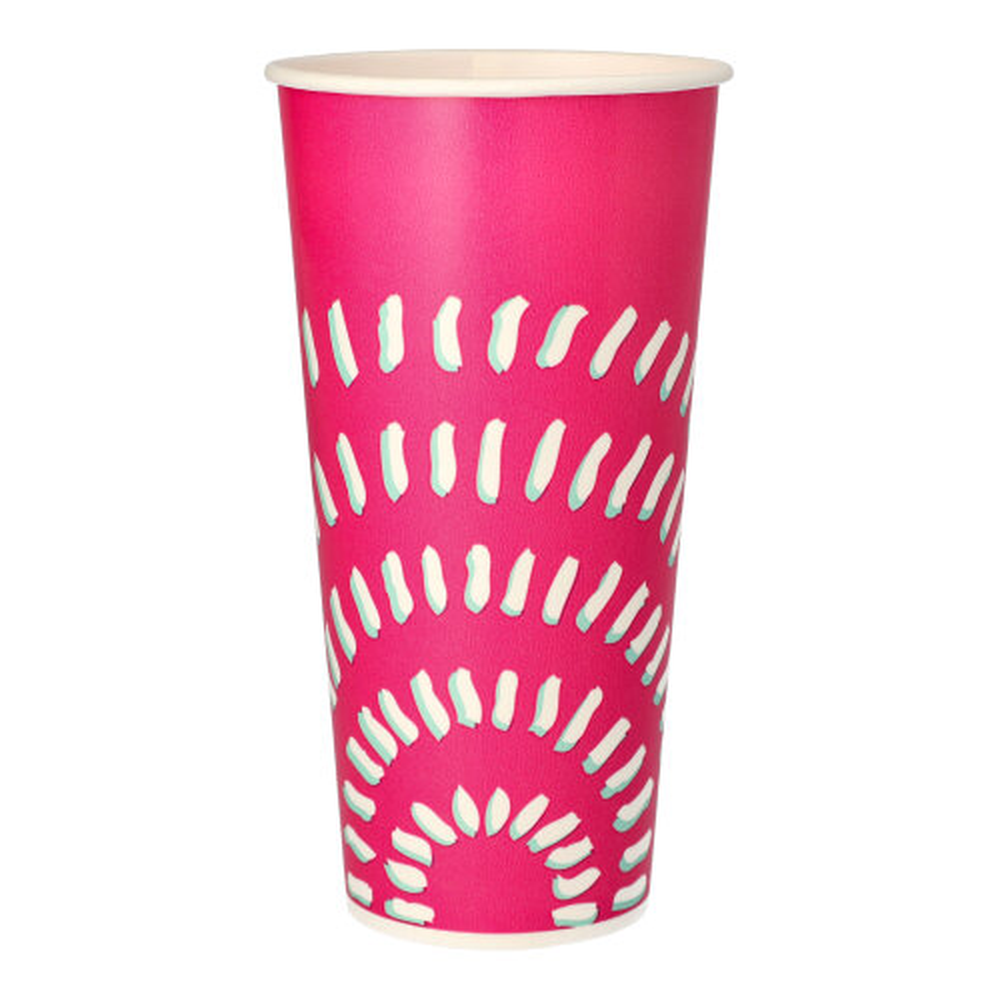 PAPSTAR Trinkbecher für Kaltgetränke, Pappe 0,5 l Ø 8,97 cm · 16,83 cm pink 