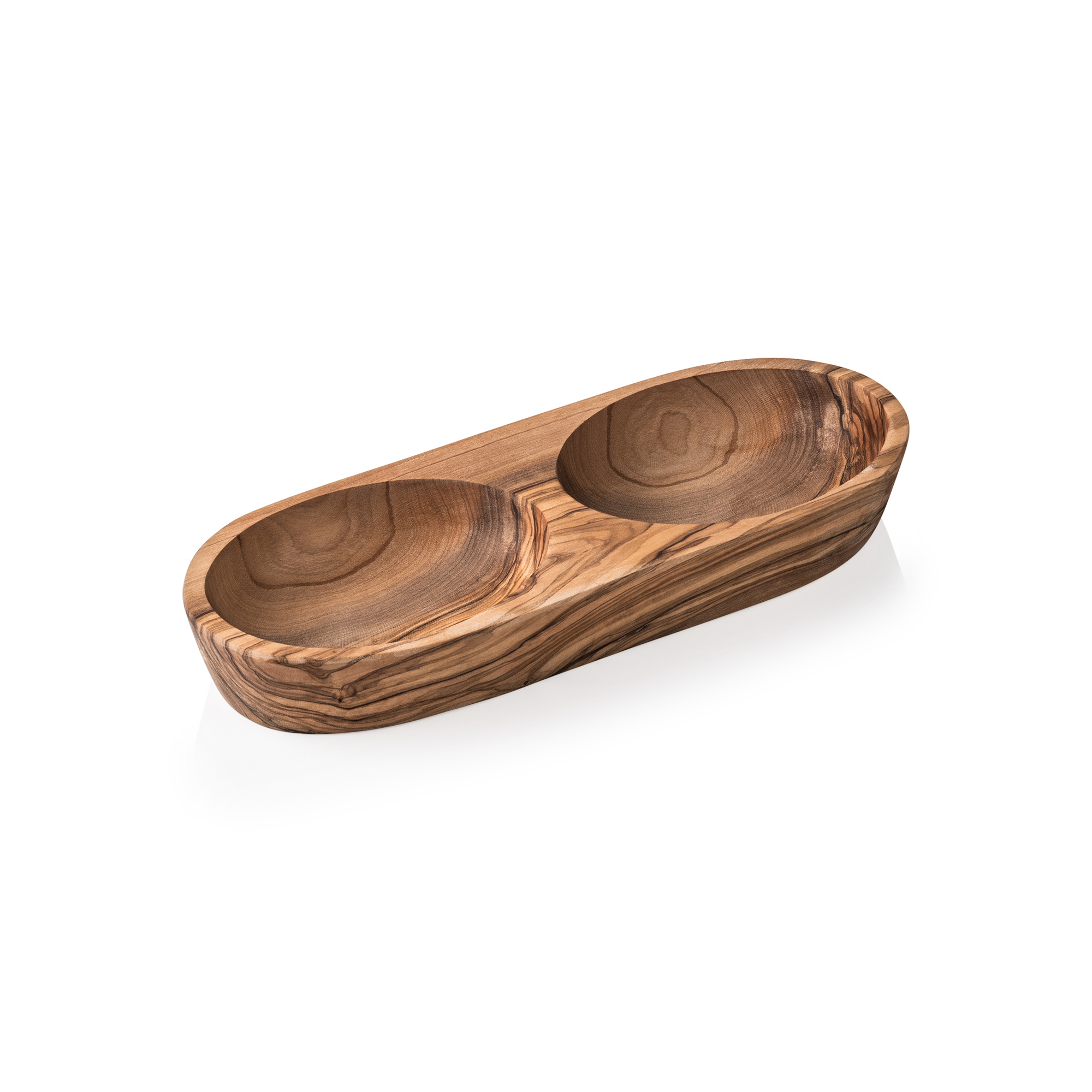 WAS Schale Double PURE OLIVE, 25 x 11 x 3,5 xm, Olivenholz