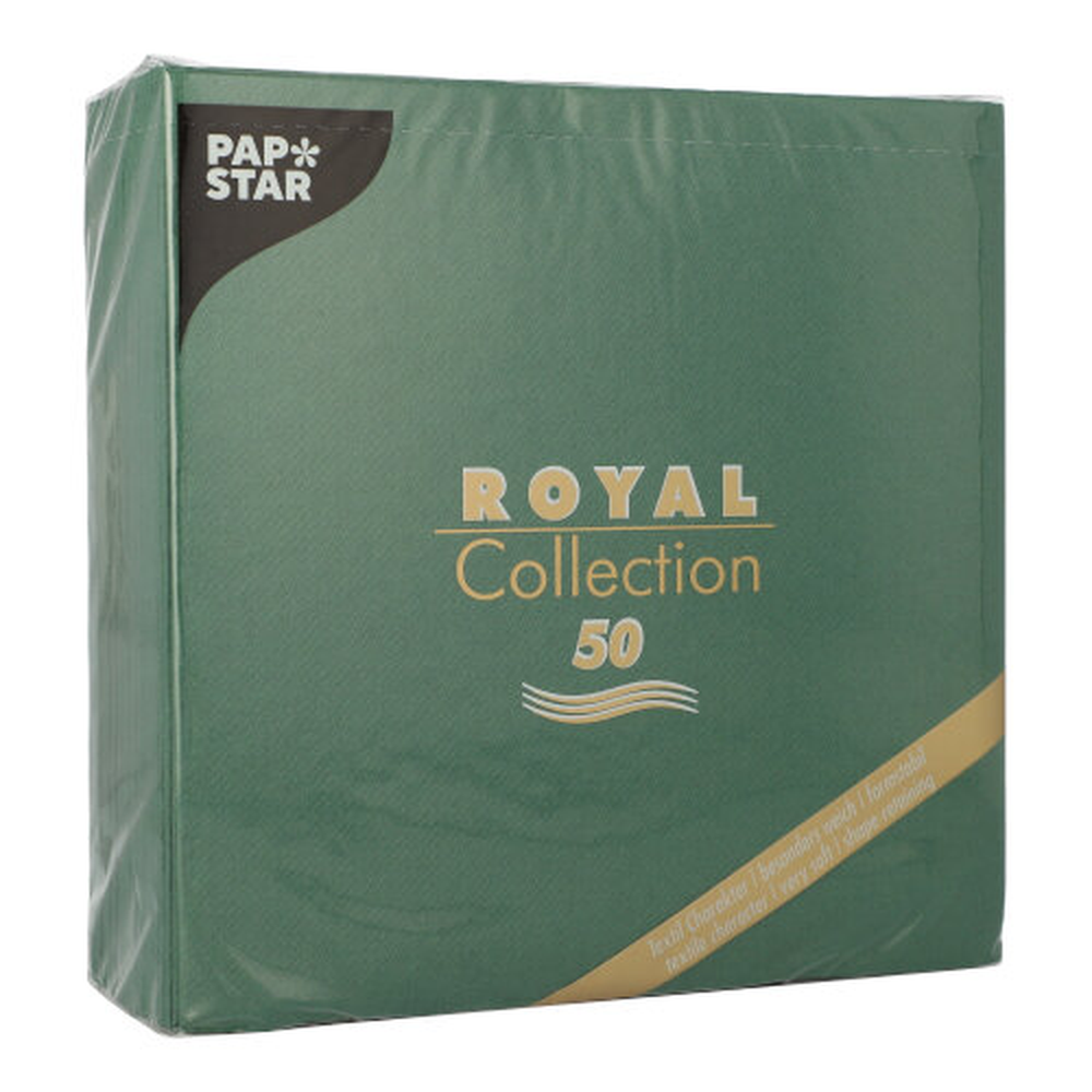 Papstar Servietten "ROYAL Collection" 1/4-Falz 40 cm x 40 cm dunkelgrün