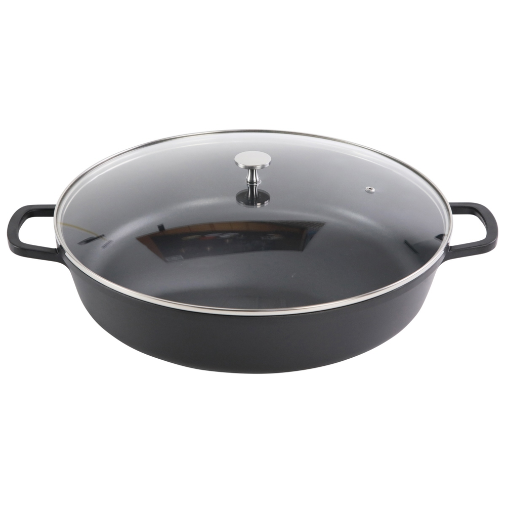 Contacto AluChef® Bräter, rund 40 cm / schwarz Durchmesser innen: 40 cm, Höhe: 8