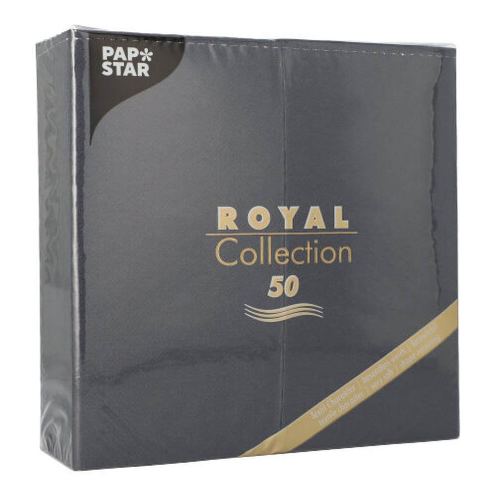 Papstar Servietten "ROYAL Collection" 1/8-Falz 40 cm x 40 cm schwarz