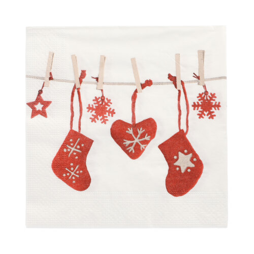 Papstar Servietten, 3-lagig 1/4-Falz 33 cm x 33 cm "Chaussettes"