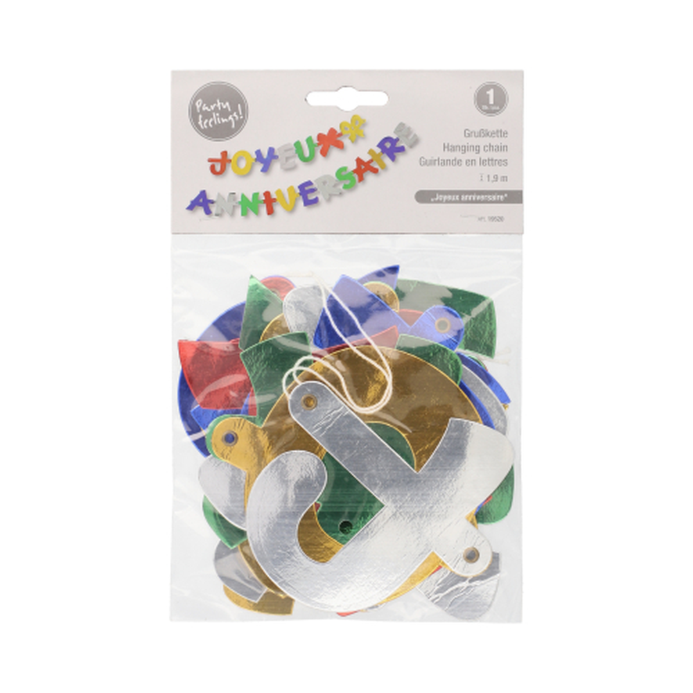 Papstar Grußkette 1,9 m "Joyeux Anniversaire"