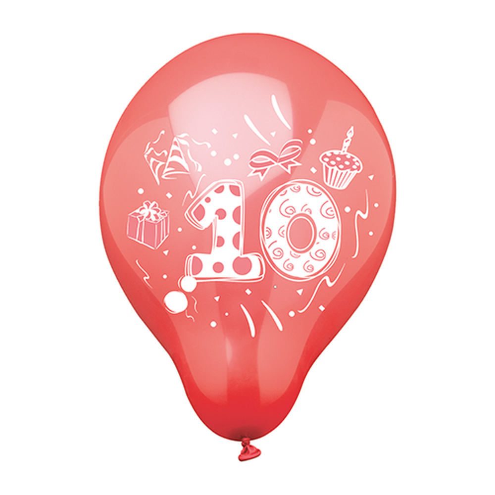 Papstar Zahlenluftballons Ø 25 cm farbig sortiert "10"