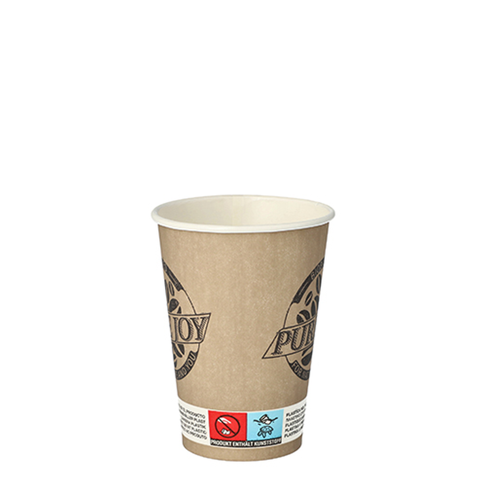Papstar Automatenbecher, Pappe 0,18 l Ø 7 cm · 9,2 cm taupe "Pure Joy"
