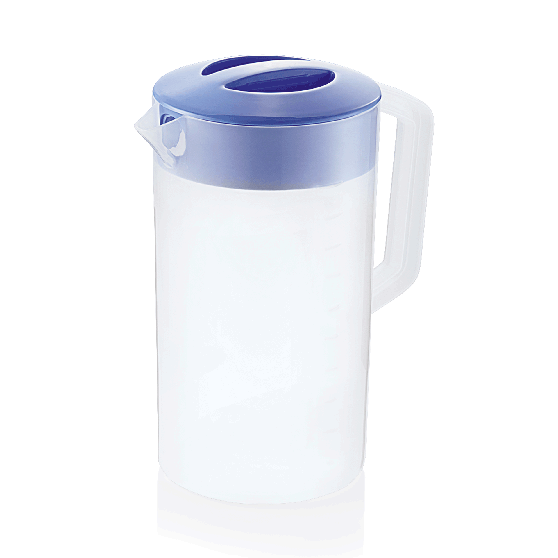 WAS Kanne mit blauem Deckel, 2,5 ltr., Skalierung 250 ml, Polypropylen