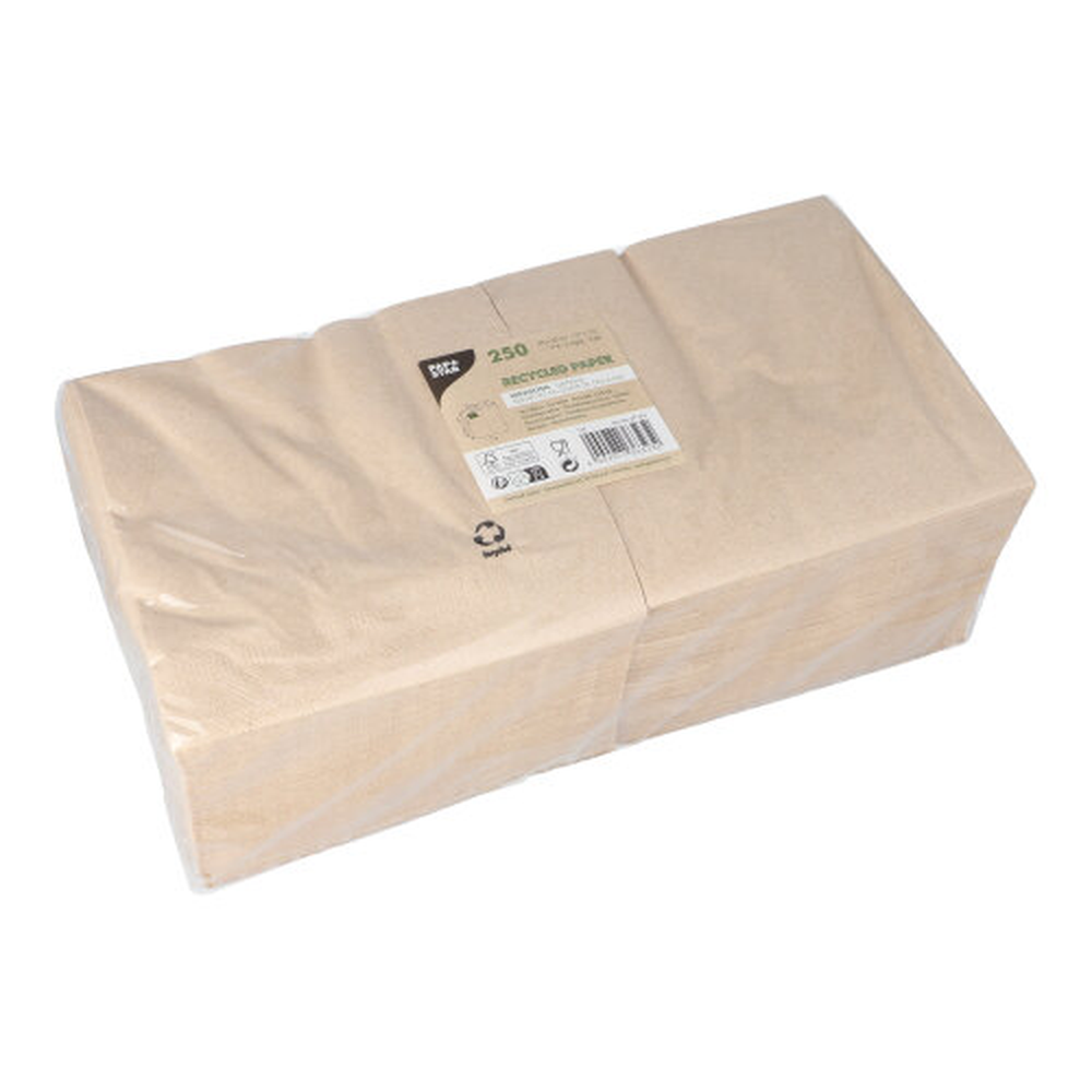 Papstar Servietten, 2-lagig 1/4-Falz 33 cm x 33 cm natur aus recyceltem Papier