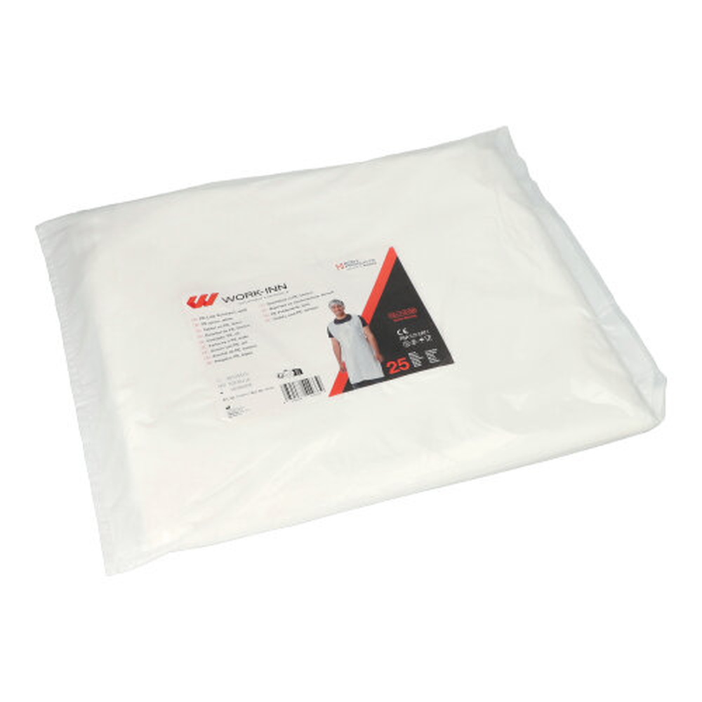 Papstar "WORK-INN/-PS" Latz-Schürzen, LDPE 110 cm x 75 cm weiss extra stark