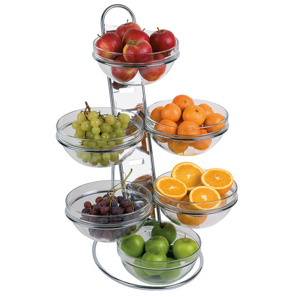 APS Buffet-Leiter 4-stufig 39 x 31 cm, H: 66 cm , Metall verchromt, 11-teilig