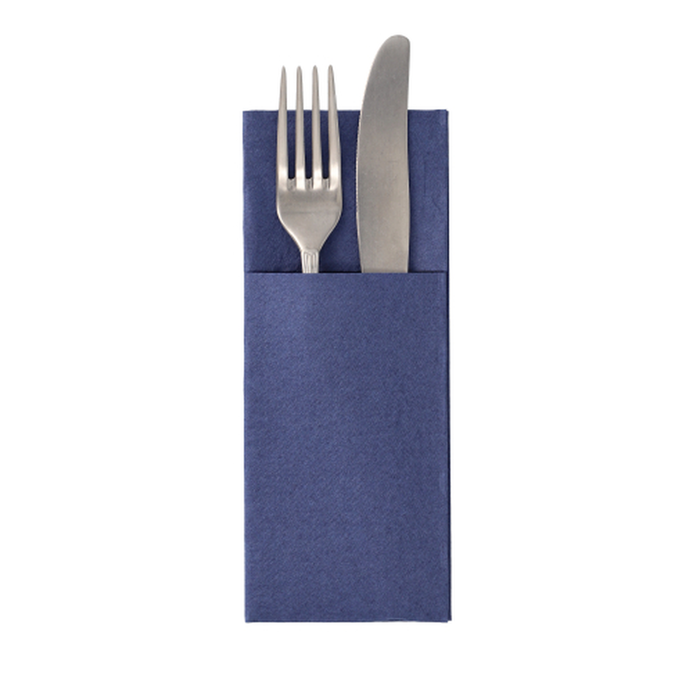 Papstar Servietten "ROYAL Collection" 40 cm x 30 cm dunkelblau mit Besteckfalz