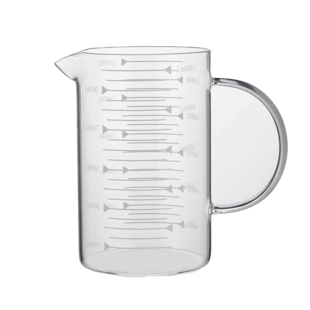 WAS Messbecher, Ø 10, 1,0 ltr., mit 50 ml Skalierung, Borosilikatglas