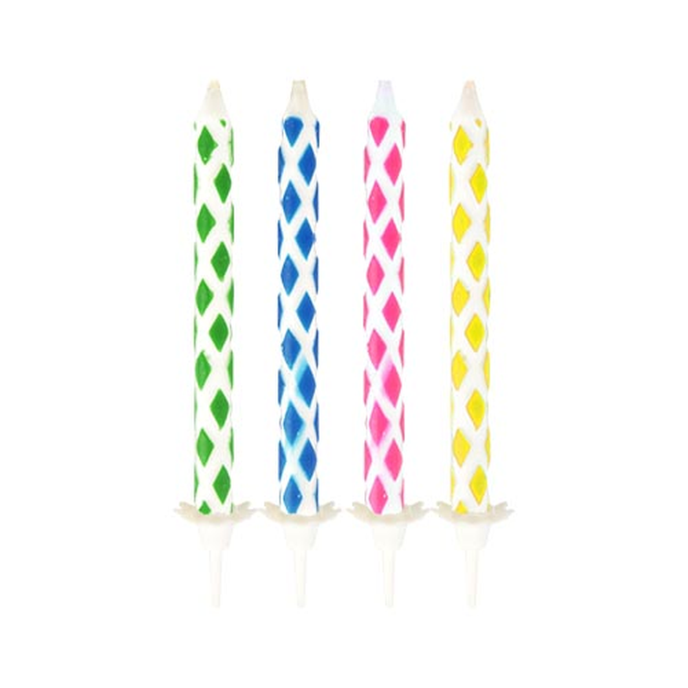 Papstar Magic-Kerzen mit Halter 6 cm farbig sortiert