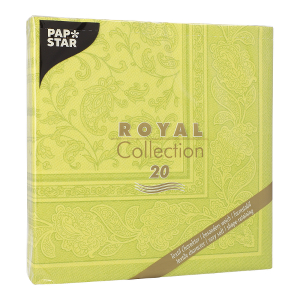 PAPSTAR Servietten ROYAL Collection 1/4-Falz 40 cm x 40 cm limonengrün Or