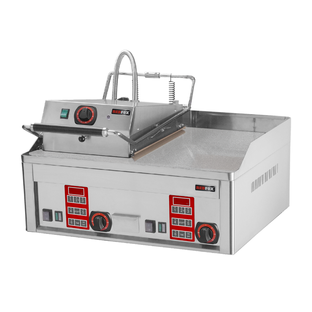 RM Gastro Steakgrill elektrisch mit digitalem Timer und obere Kontaktplatte 65x4