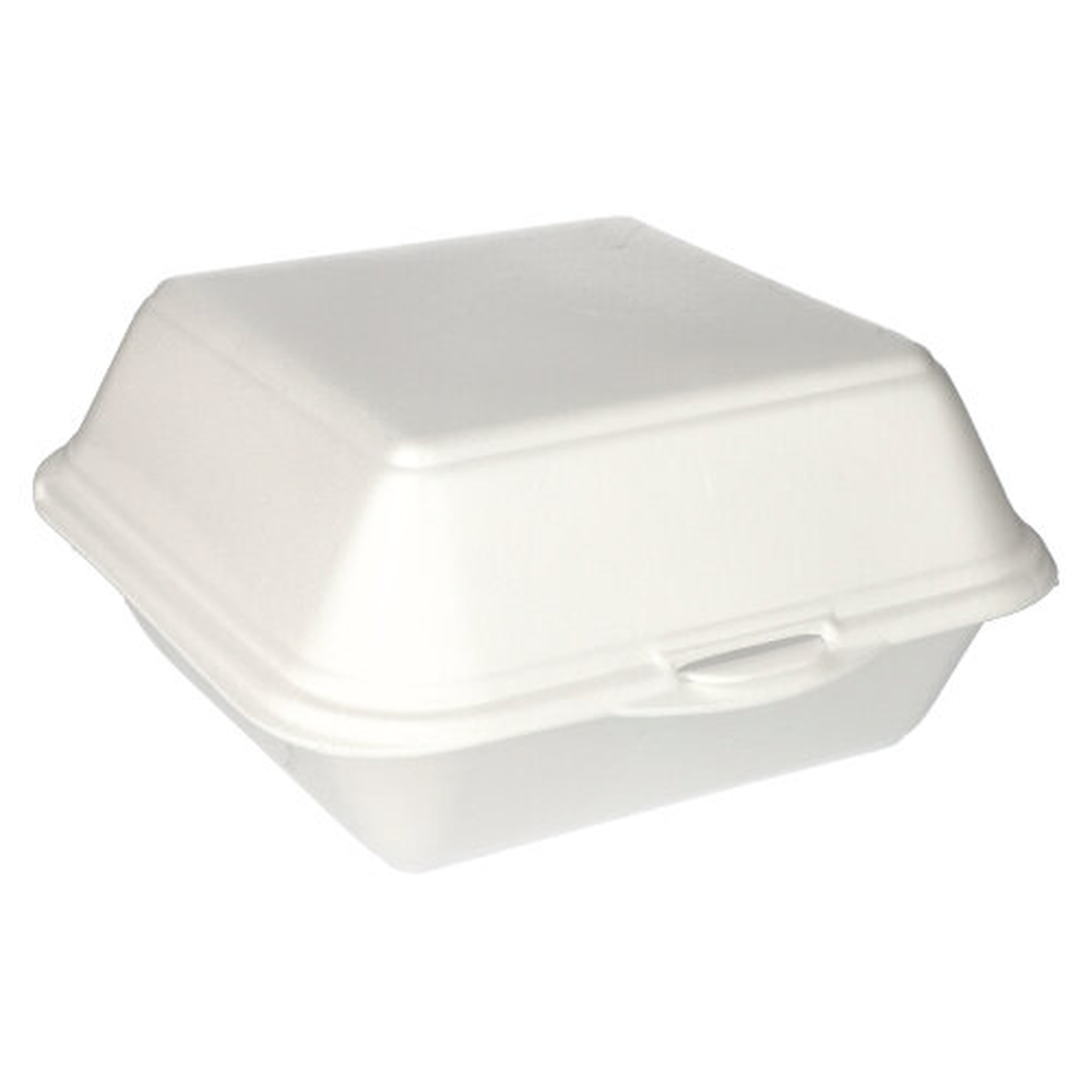 PAPSTAR Hamburger-Boxen mit Klappdeckel, XPS 11 cm x 20 cm x 20 cm weiss lam
