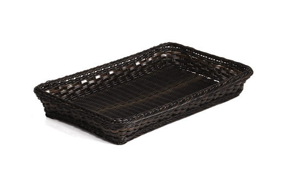 APS GN 1/1 Korb 53 x 32,5 cm, H: 6,5 cm , Polypropylen, schwarz / braun