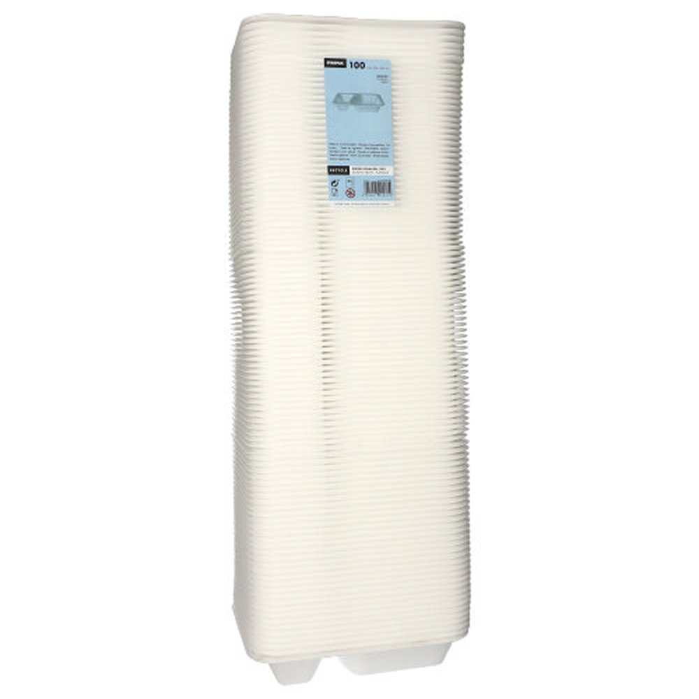 PAPSTAR Siegelschalen, XPS 2-geteilt 825 ml 4,2 cm x 18,5 cm x 23,5 cm weiss