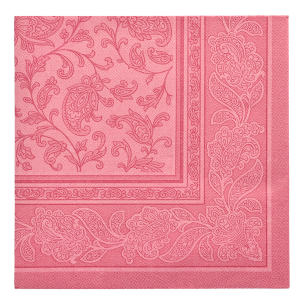 Papstar Servietten "ROYAL Collection" 1/4-Falz 40 cm x 40 cm rosa "Ornaments"
