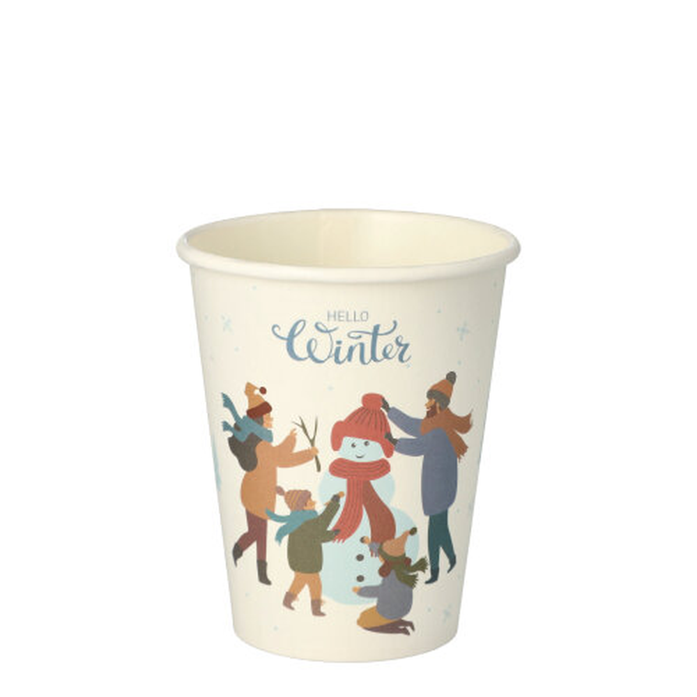 Papstar Trinkbecher, Pappe 0,2 l Ø 8 cm · 9,2 cm "Hello Winter"