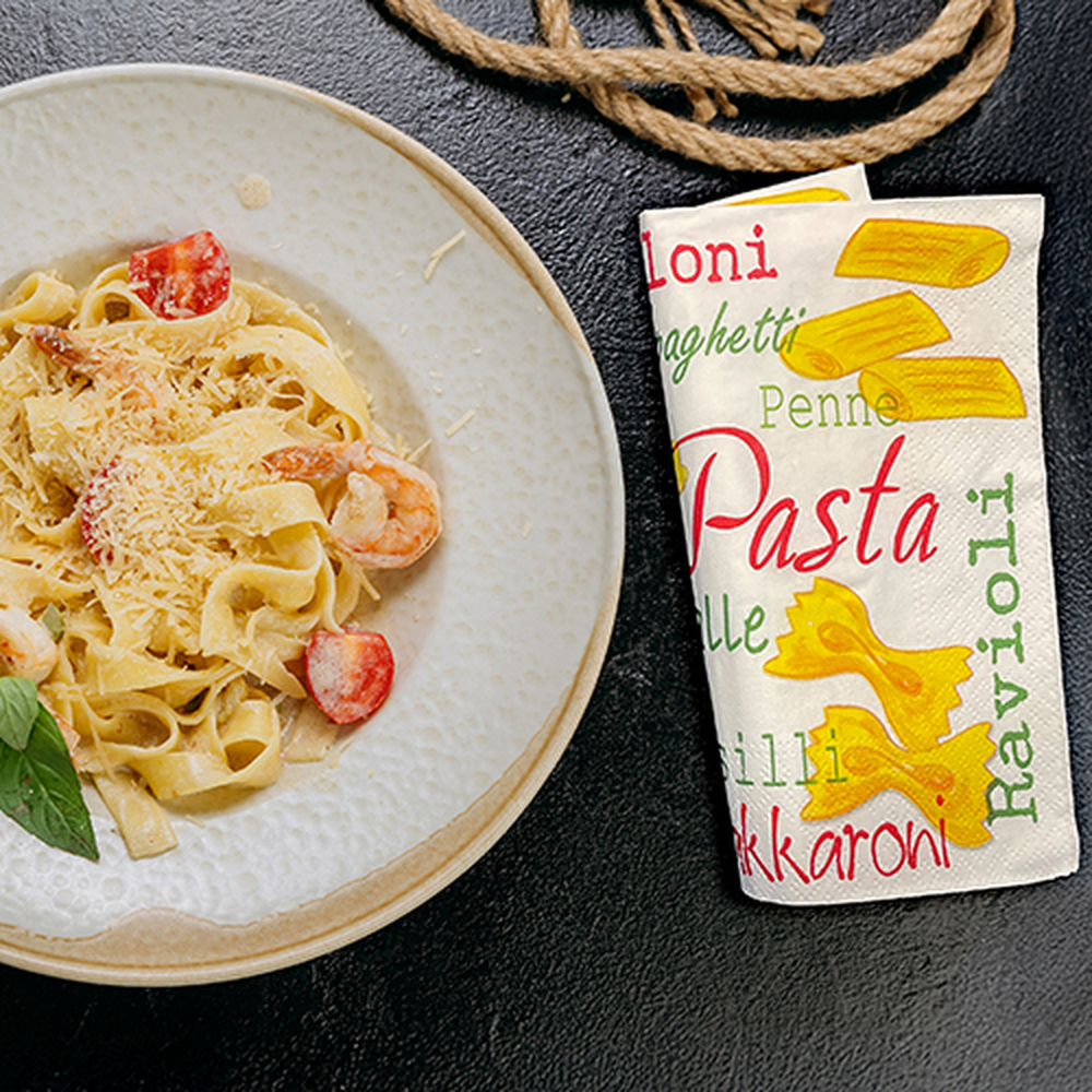 Papstar Servietten, 3-lagig 1/4-Falz 33 cm x 33 cm "Pasta"