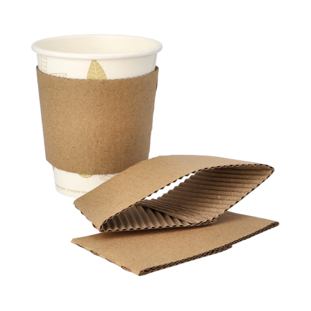 Papstar Banderolen für Heißgetränkebecher "pure" Ø 7,3 cm · 5,8 cm braun