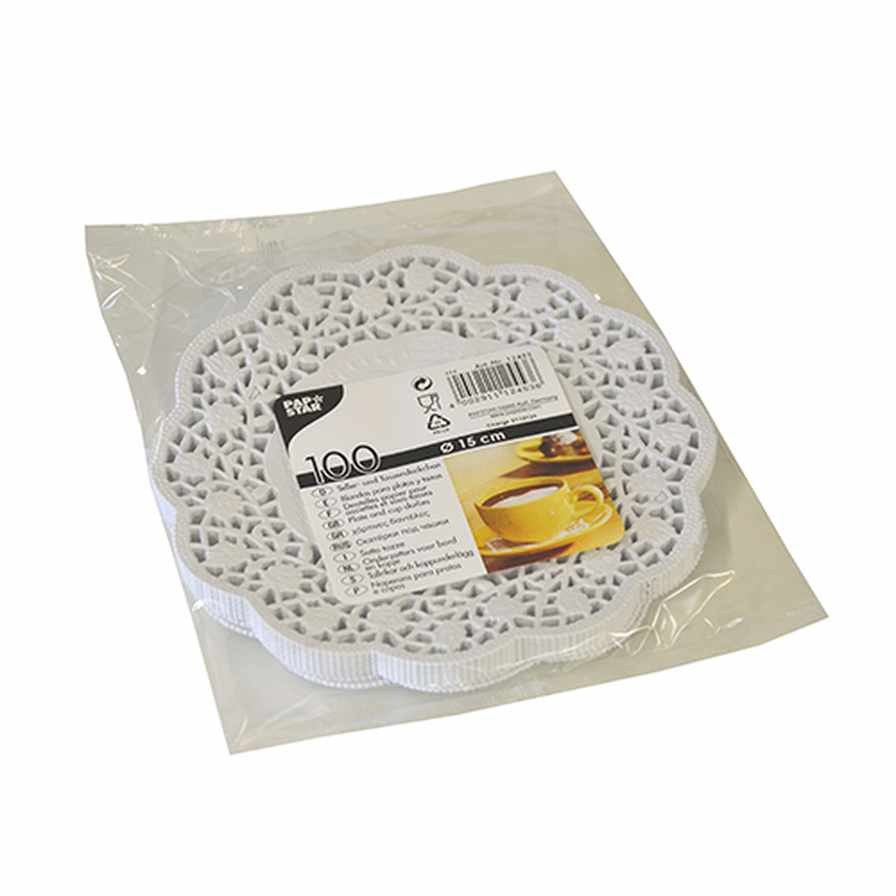 Papstar Teller- und Tassendeckchen rund Ø 15 cm weiss