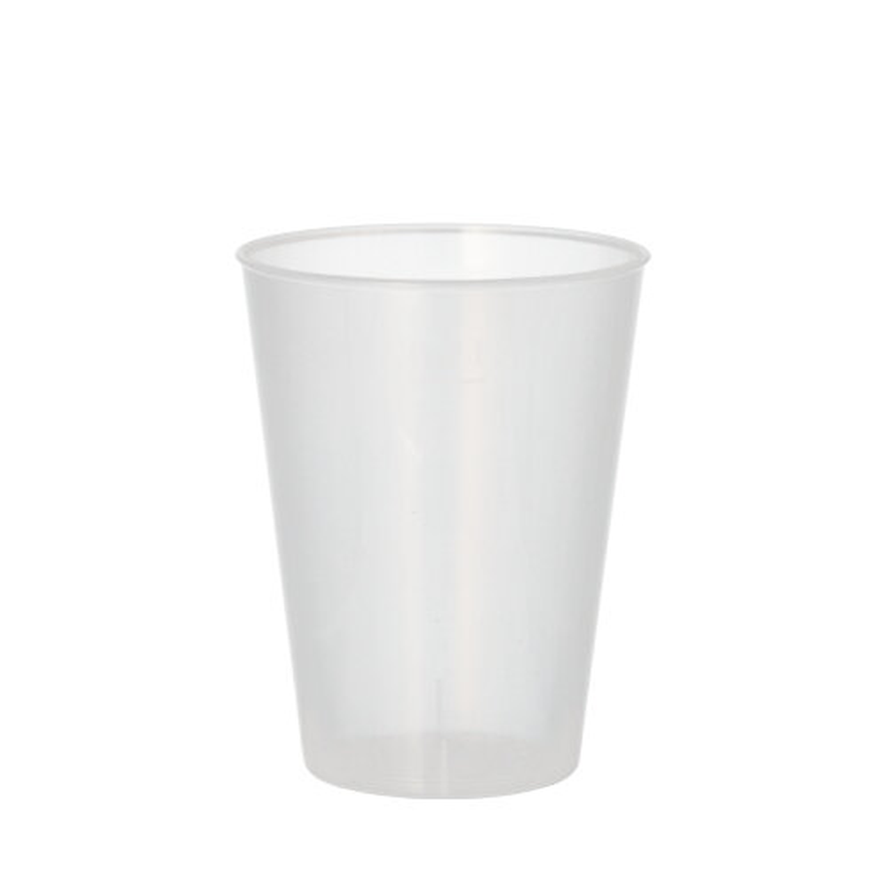 Papstar Mehrweg-Trinkbecher PP 0,2 l Ø 7,5 cm · 9,6 cm transluzent extra stabil