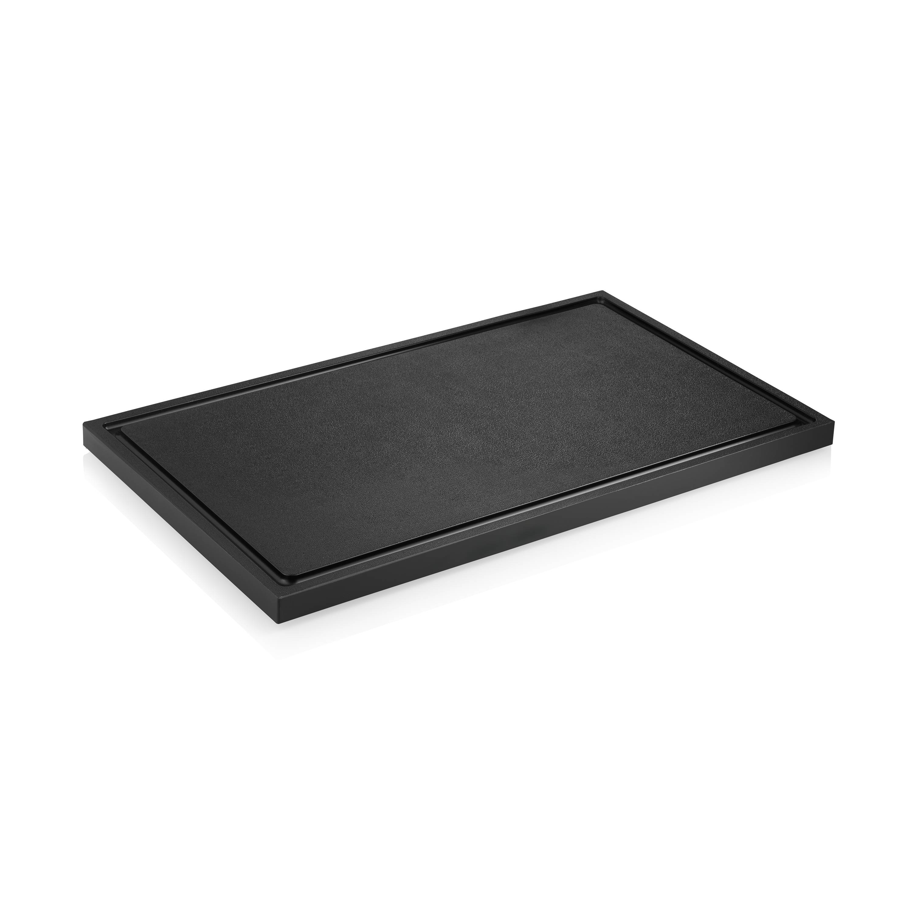 WAS Schneidbrett NOCTURN, mit Saftrille, 50 x 30 x 2 cm, schwarz, Polypropylen