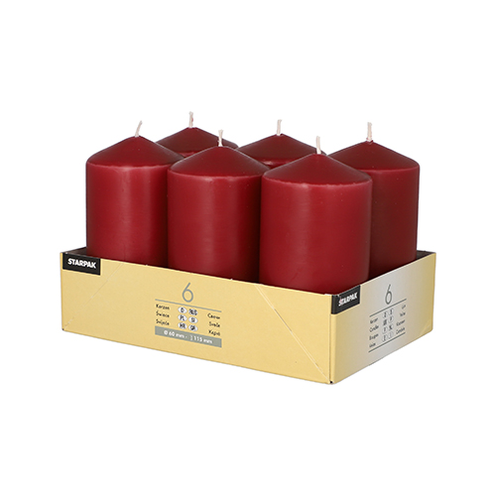 Papstar Stumpenkerzen Ø 60 mm · 115 mm bordeaux