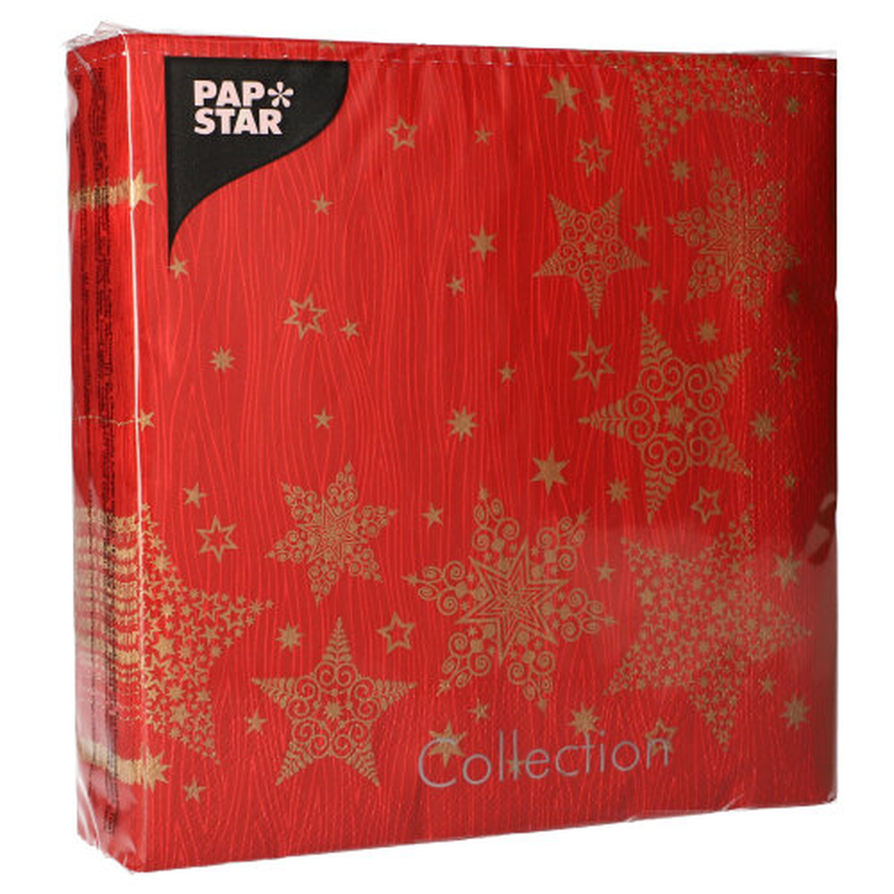Papstar Servietten, 3-lagig 1/4-Falz 40 cm x 40 cm "Christmas Shine"