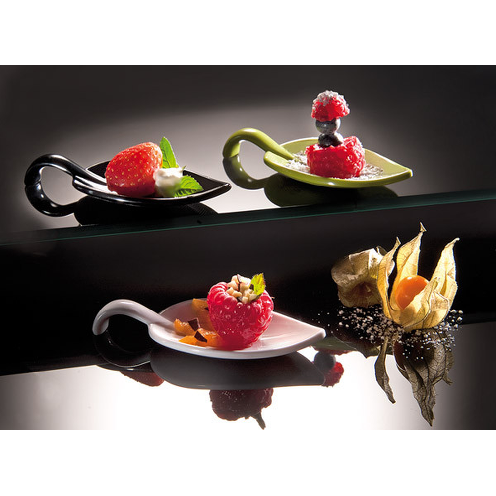 APS Fingerfood-Löffel -LEAF- 10 x 4,5 cm, H: 1,5 cm , Melamin, weiß