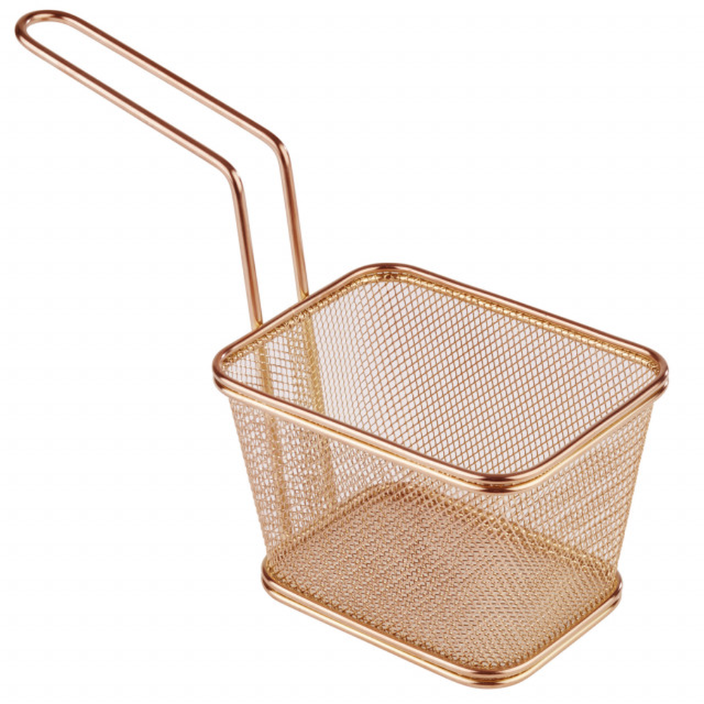 APS Servier-Frittierkorb 13 x 10,5 cm, H: 9 cm , Edelstahl, Gold-Look